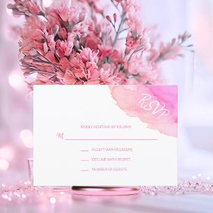 Aquarelle moderne Peach rose RSVP Insérer des cart