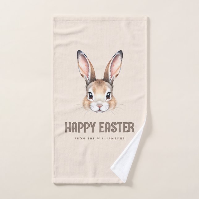 Aquarelle moderne personnalisée Mignonne Lapin de  (Serviette à main)