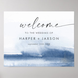 Aquarelle moderne   Poster de bienvenue du Mariage