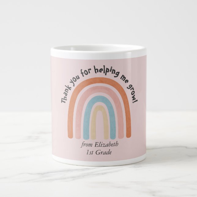 Aquarelle moderne Rainbow Teacher Merci Mug (Devant)