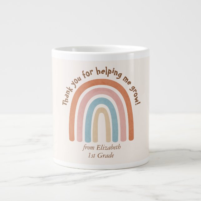 Aquarelle moderne Rainbow Teacher Merci Mug (Devant)