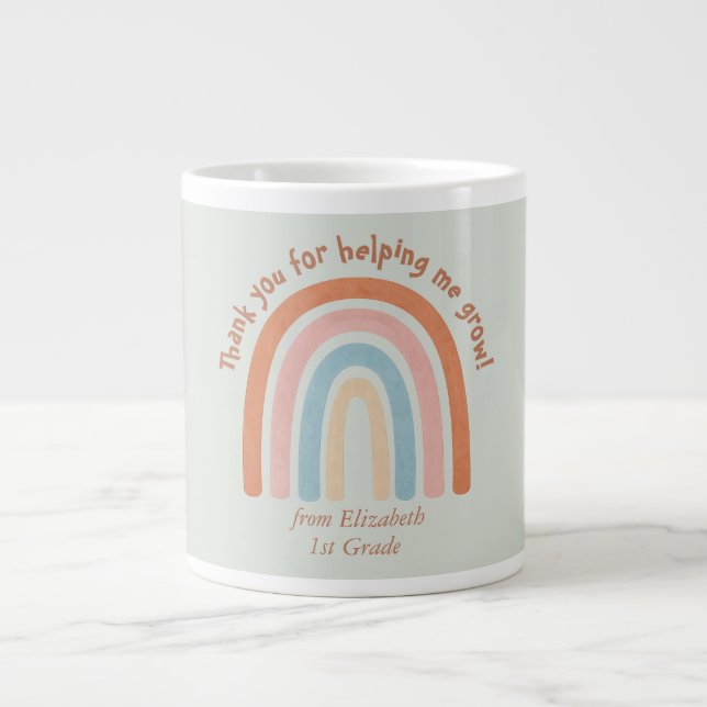 Aquarelle moderne Rainbow Teacher Merci Mug (Devant)