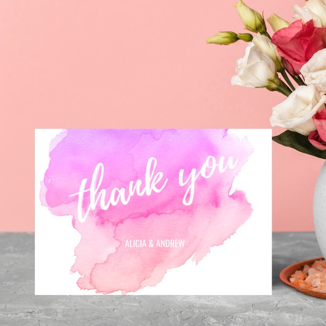 Aquarelle moderne rose, MERCI rose (Créateur téléchargé)