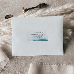 Aquarelle moderne Turquoise mariage RSVP Étiquette