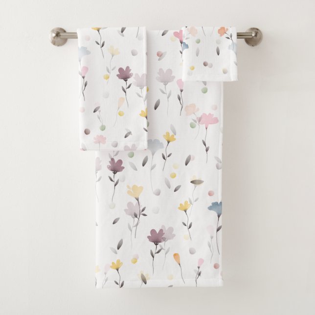 Aquarelle molle Blancs Motif de fleurs (En situation)
