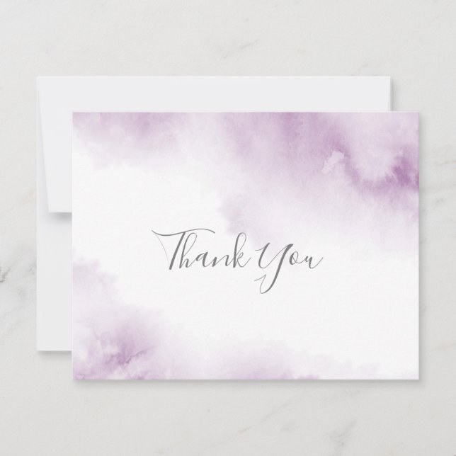 Aquarelle molle Plum Mauve Cadre Abstrait Merci (Devant)