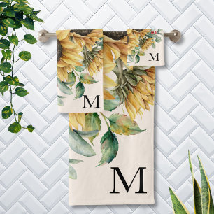 Aquarelle monochrome Vintage Tournesol