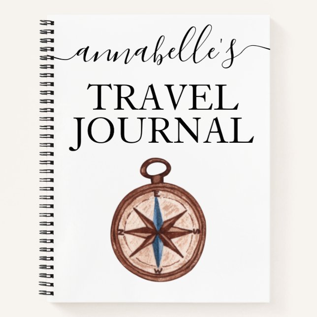 Aquarelle Monogramme Travel Journal Carnet (Devant)