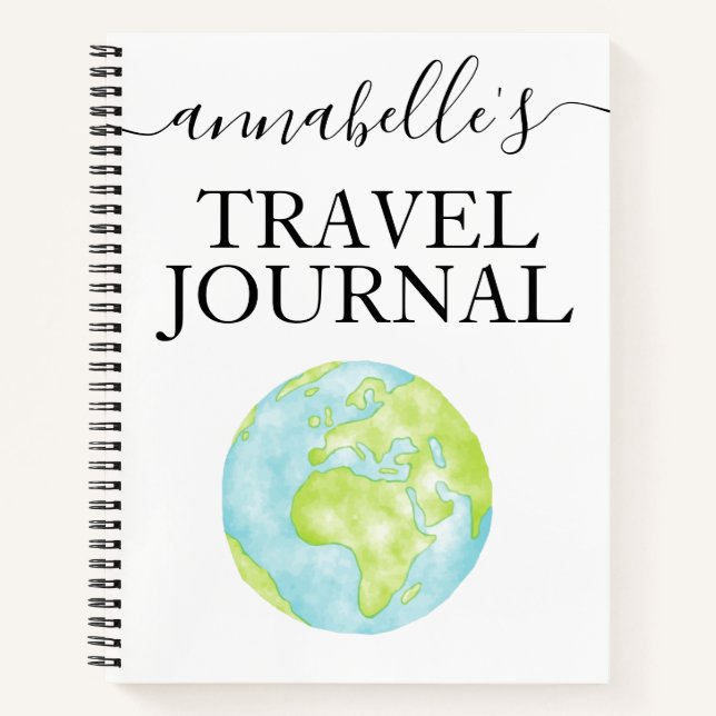 Aquarelle Monogramme Travel Journal Carnet (Devant)