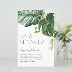 Aquarelle Monstera Baby shower d'été Invitation