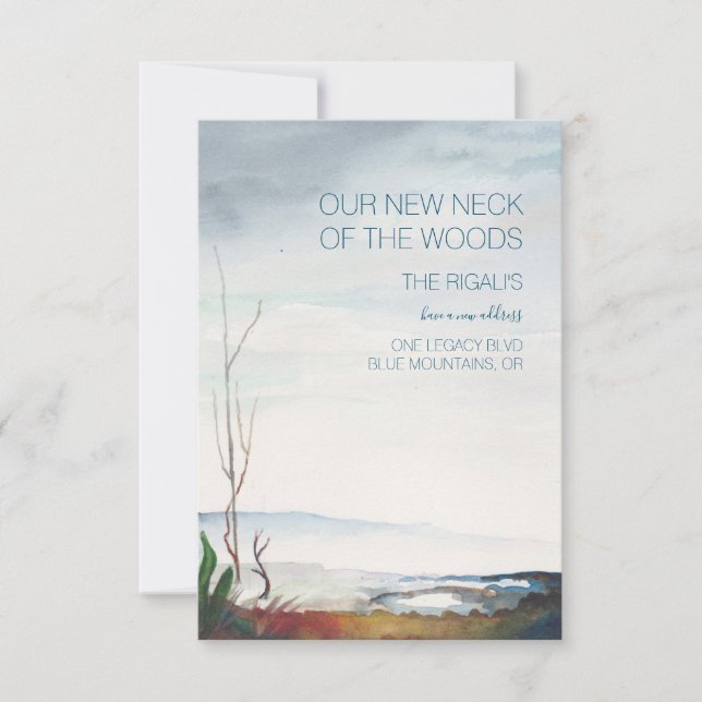 Aquarelle Montagnes d'automne Moving Faire-part (Devant)