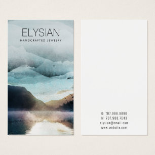 Aquarelle Montagnes Élevant Bijoux Cartes d'affich