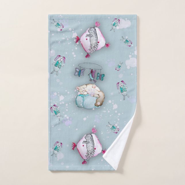 Aquarelle motif chatons couchage mignons et leurs (Serviette à main)