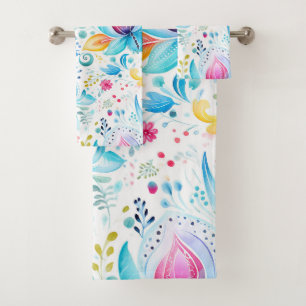 Aquarelle Motif en fleur Paisley