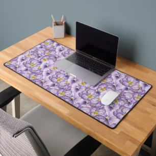 Aquarelle motif floral avec panneaux violets