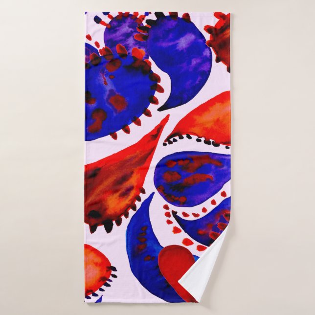 Aquarelle motif sans couture avec cachemire. Abstr (Serviette de bain)