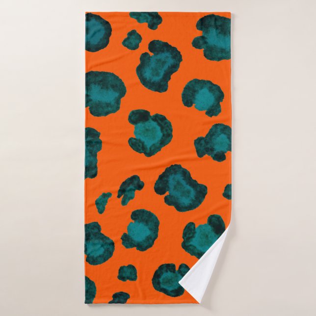Aquarelle motif sans couture avec peau de léopard. (Serviette de bain)