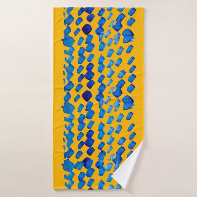 Aquarelle motif transparent avec taches abstraites (Serviette de bain)