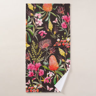 Aquarelle motif tropical, fleurs, banlieues o