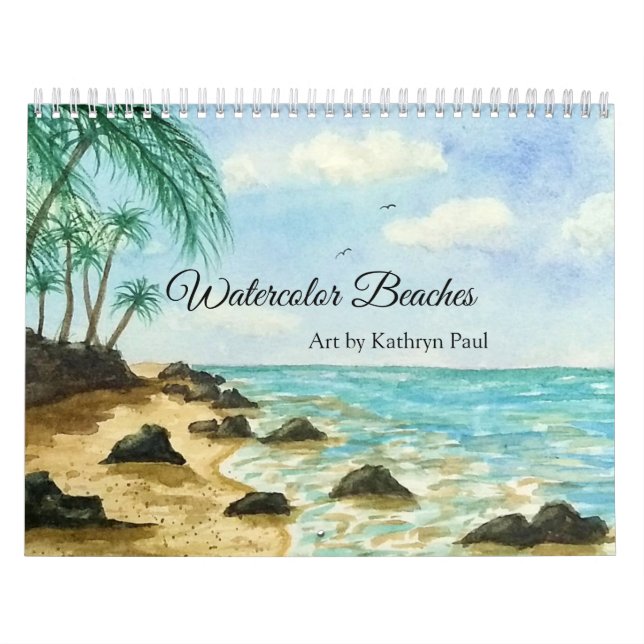 Aquarelle mur de peintures de plage Calendrier (Protection)