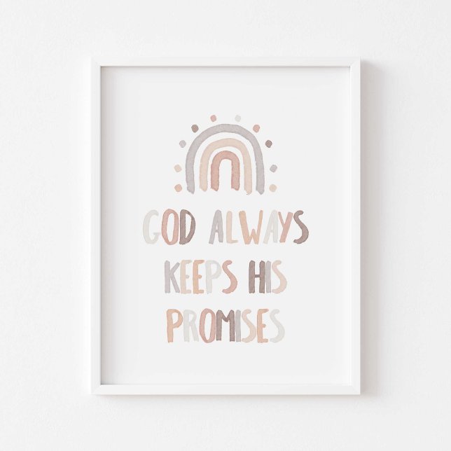 Aquarelle neutre Dieu garder son affiche de promes (Créateur téléchargé)