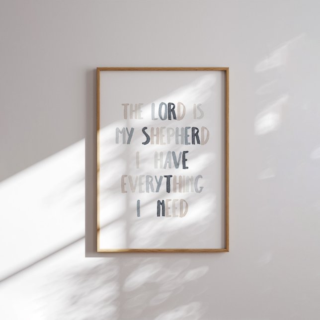 Aquarelle neutre Le seigneur est mon affiche berge (Créateur téléchargé)