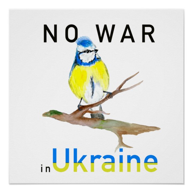 Aquarelle No war in Ukraine Poster (Devant)