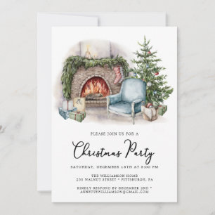 Aquarelle Noël Accueil Fêtes Invitation