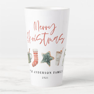 Aquarelle Noël biscuit boissons sucre de canne Mug