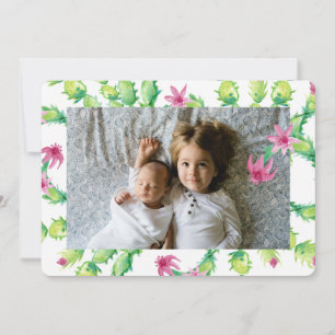 Aquarelle Noël Cactus Carte photo