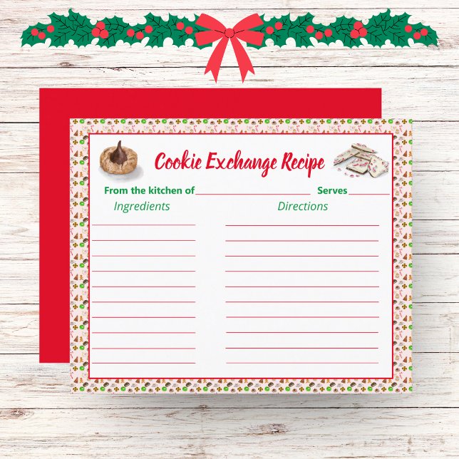 Aquarelle Noël Cookies Exchange Recette (Créateur téléchargé)