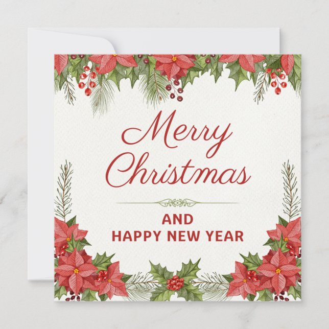 Aquarelle Noël et Bonne Année (Devant)