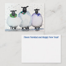 Aquarelle Noël et Carte pour notes du Nouvel An