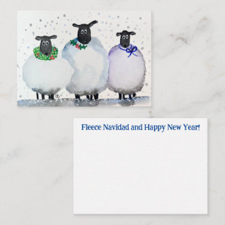 Aquarelle Noël et Carte pour notes du Nouvel An