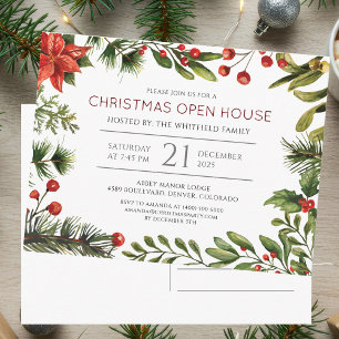 Aquarelle Noël Open House Fête Invitation