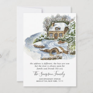 Aquarelle Noël Pays Moteur Faire-part