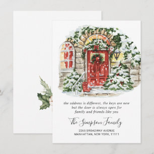 Aquarelle Noël Pays Moteur Faire-part