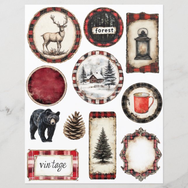 Aquarelle Noël Saison de Noël Ephemera Lg (Devant)