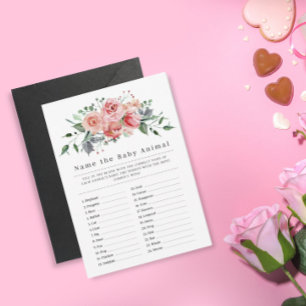 Aquarelle Nom de la carte de jeu de douche pour bé