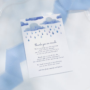 Aquarelle Nuages Baby shower Merci
