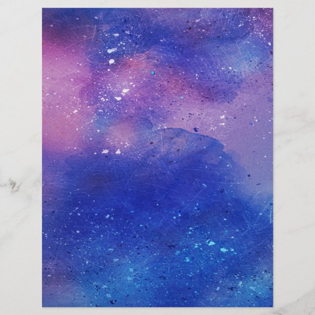 Aquarelle Nuit Sky Scrapbooking Papier (Devant)