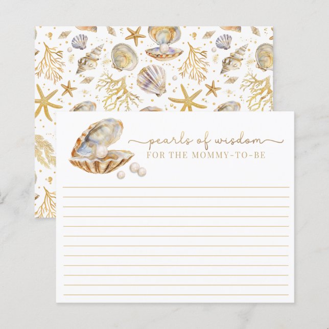 Aquarelle Ocean Little Pearl Baby shower Conseil C (Devant / Derrière)