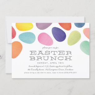 Aquarelle Oeufs de Pâques Brunch Invitation