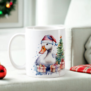 Aquarelle Oie Festive Mug de Noël