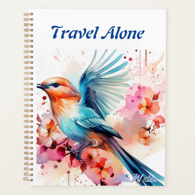 aquarelle oiseau voyage seul planificateur (Devant)