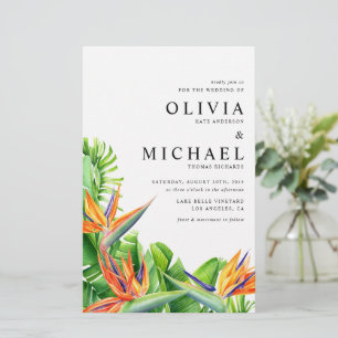 Aquarelle Oiseaux du Paradis Faire-part de mariage