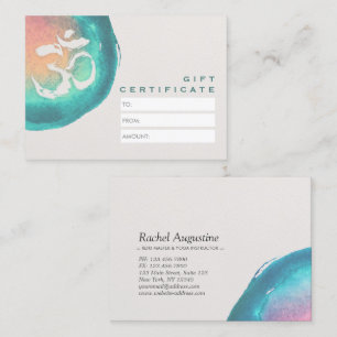 Aquarelle OM Symbole YOGA Studio Certificat cadeau