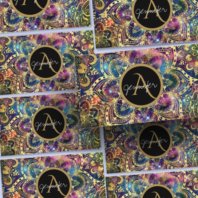 Aquarelle or et carte de visite de nébuleuse manda (Créateur téléchargé)