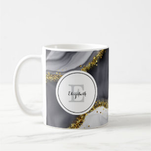 Aquarelle Or Noir Personnaliser la Mug de café