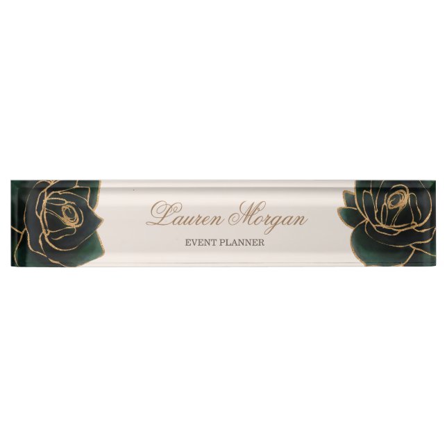 Aquarelle or | Plaque signalitique nom (Devant)